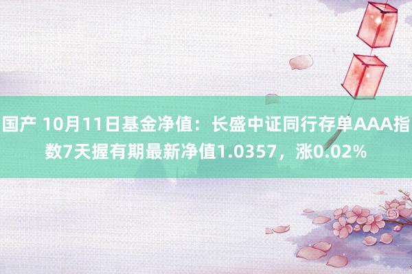 国产 10月11日基金净值：长盛中证同行存单AAA指数7天握有期最新净值1.0357，涨0.02%