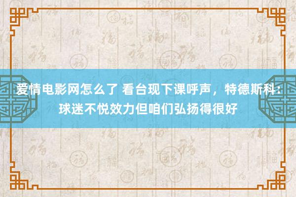 爱情电影网怎么了 看台现下课呼声，特德斯科：球迷不悦效力但咱们弘扬得很好