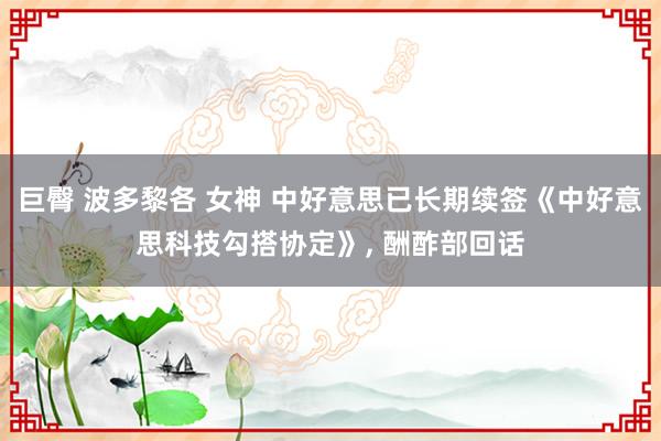 巨臀 波多黎各 女神 中好意思已长期续签《中好意思科技勾搭协定》， 酬酢部回话