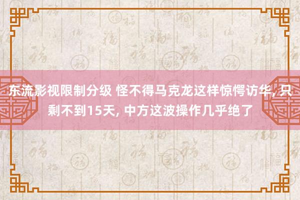 东流影视限制分级 怪不得马克龙这样惊愕访华， 只剩不到15天， 中方这波操作几乎绝了