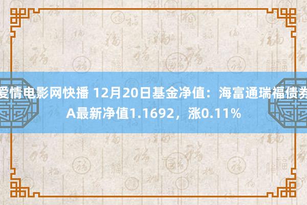 爱情电影网快播 12月20日基金净值：海富通瑞福债券A最新净值1.1692，涨0.11%