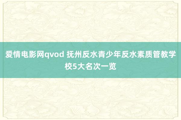 爱情电影网qvod 抚州反水青少年反水素质管教学校5大名次一览