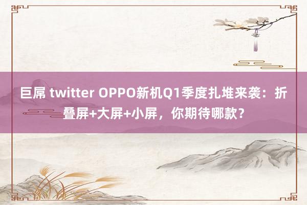 巨屌 twitter OPPO新机Q1季度扎堆来袭：折叠屏+大屏+小屏，你期待哪款？