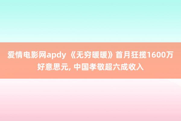 爱情电影网apdy 《无穷暖暖》首月狂揽1600万好意思元， 中国孝敬超六成收入