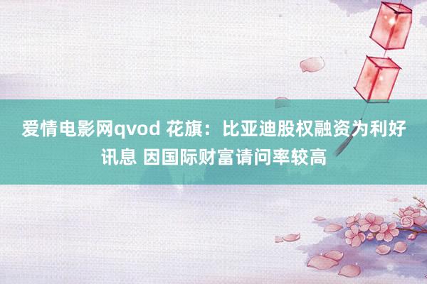 爱情电影网qvod 花旗：比亚迪股权融资为利好讯息 因国际财富请问率较高