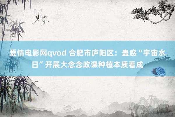 爱情电影网qvod 合肥市庐阳区：蛊惑“宇宙水日”开展大念念政课种植本质看成