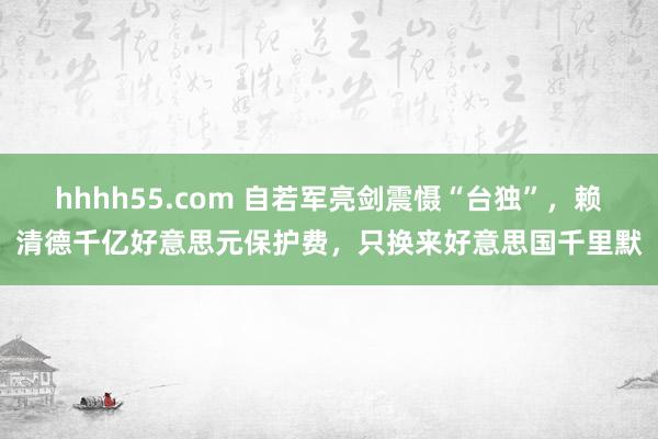 hhhh55.com 自若军亮剑震慑“台独”，赖清德千亿好意思元保护费，只换来好意思国千里默
