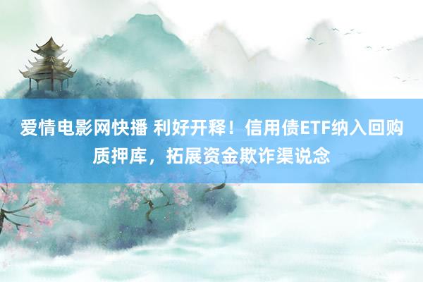 爱情电影网快播 利好开释！信用债ETF纳入回购质押库，拓展资金欺诈渠说念