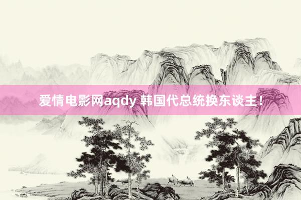 爱情电影网aqdy 韩国代总统换东谈主！