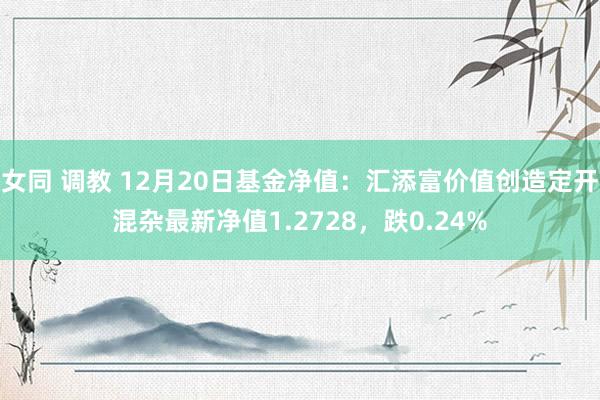 女同 调教 12月20日基金净值：汇添富价值创造定开混杂最新净值1.2728，跌0.24%