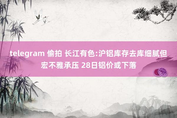 telegram 偷拍 长江有色:沪铝库存去库细腻但宏不雅承压 28日铝价或下落