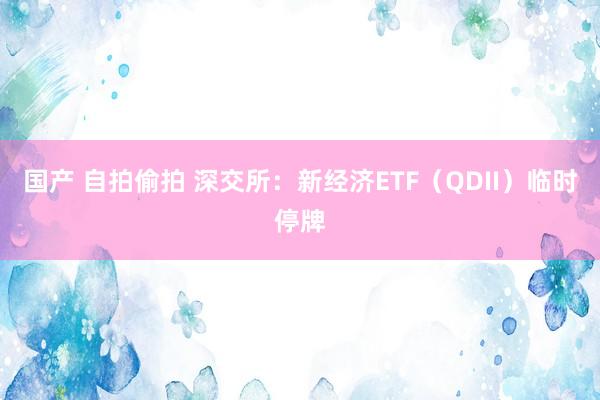 国产 自拍偷拍 深交所：新经济ETF（QDII）临时停牌