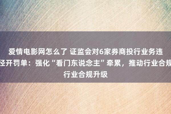 爱情电影网怎么了 证监会对6家券商投行业务违游记径开罚单：强化“看门东说念主”牵累，推动行业合规升级