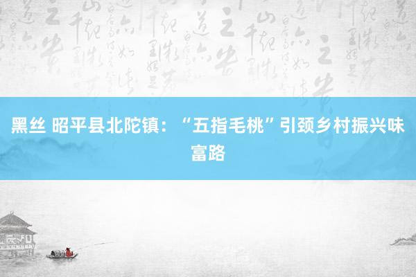 黑丝 昭平县北陀镇：“五指毛桃”引颈乡村振兴味富路