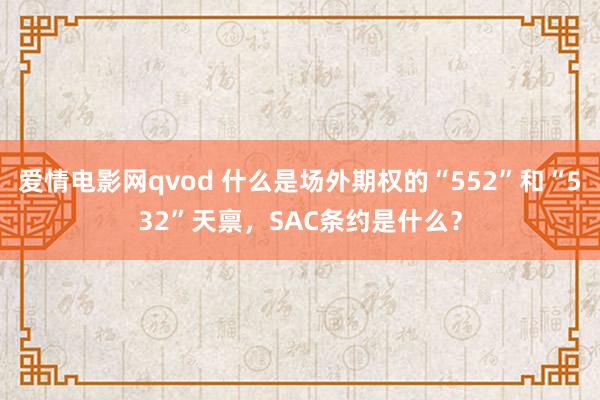 爱情电影网qvod 什么是场外期权的“552”和“532”天禀，SAC条约是什么？