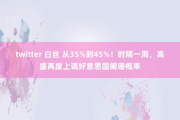 twitter 白丝 从35%到45%！时隔一周，高盛再度上调好意思国阑珊概率