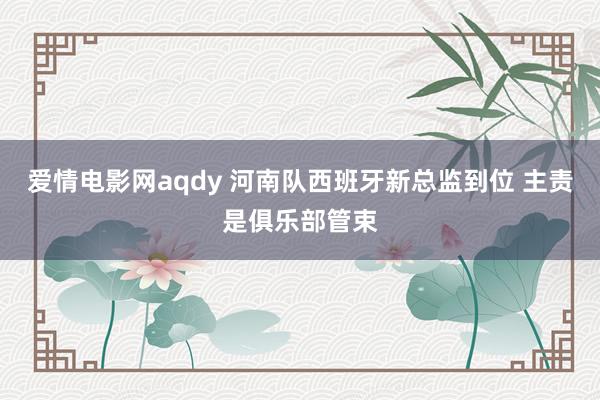 爱情电影网aqdy 河南队西班牙新总监到位 主责是俱乐部管束