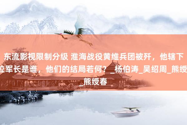 东流影视限制分级 淮海战役黄维兵团被歼，他辖下4位军长是谁，他们的结局若何？_杨伯涛_吴绍周_熊绶春
