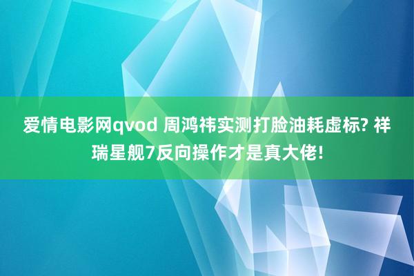 爱情电影网qvod 周鸿祎实测打脸油耗虚标? 祥瑞星舰7反向操作才是真大佬!
