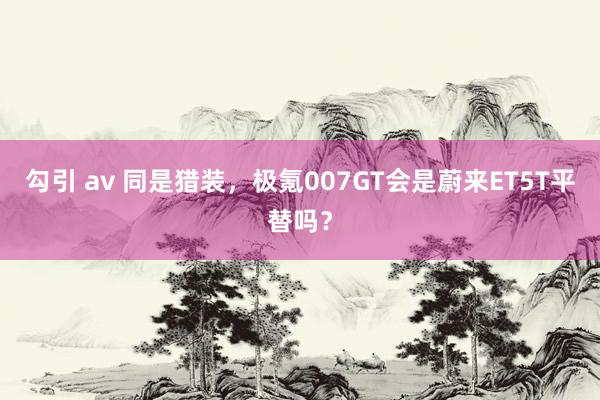 勾引 av 同是猎装，极氪007GT会是蔚来ET5T平替吗？