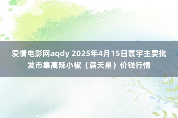 爱情电影网aqdy 2025年4月15日寰宇主要批发市集高辣小椒（满天星）价钱行情