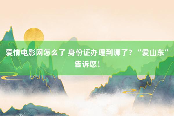 爱情电影网怎么了 身份证办理到哪了？“爱山东”告诉您！