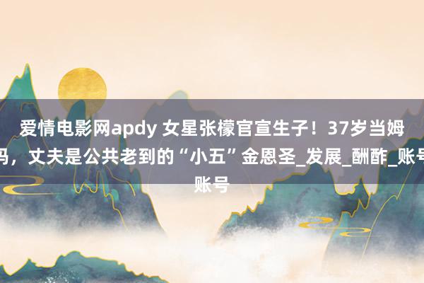 爱情电影网apdy 女星张檬官宣生子！37岁当姆妈，丈夫是公共老到的“小五”金恩圣_发展_酬酢_账号