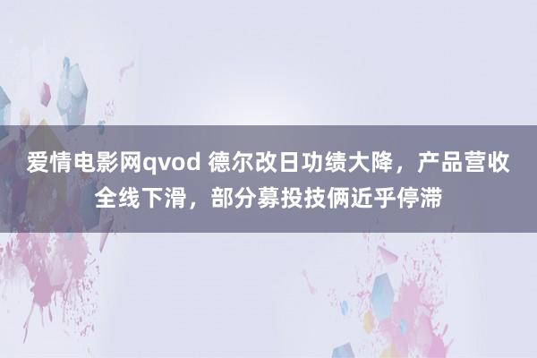 爱情电影网qvod 德尔改日功绩大降，产品营收全线下滑，部分募投技俩近乎停滞