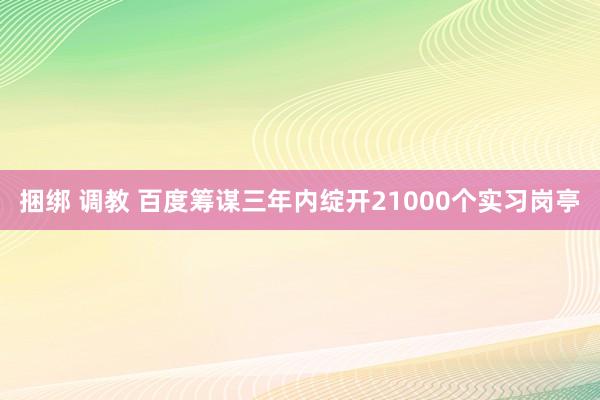捆绑 调教 百度筹谋三年内绽开21000个实习岗亭