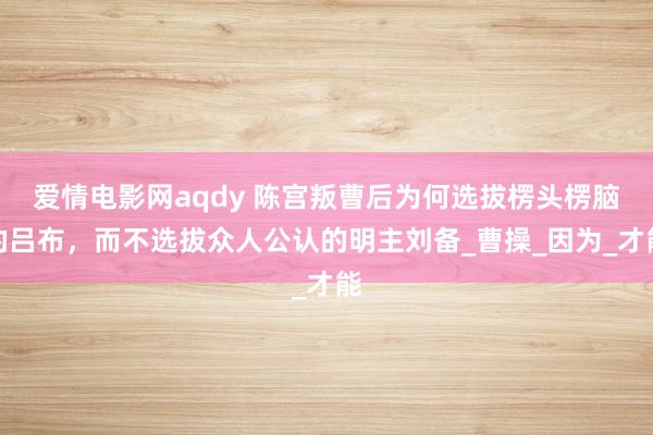 爱情电影网aqdy 陈宫叛曹后为何选拔楞头楞脑的吕布，而不选拔众人公认的明主刘备_曹操_因为_才能
