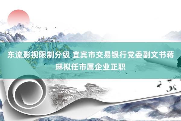 东流影视限制分级 宜宾市交易银行党委副文书蒋琳拟任市属企业正职