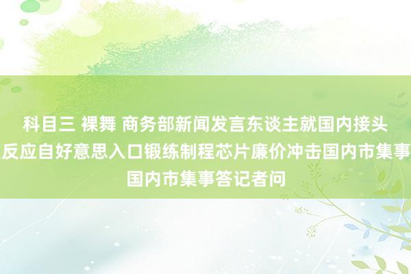 科目三 裸舞 商务部新闻发言东谈主就国内接头芯片产业反应自好意思入口锻练制程芯片廉价冲击国内市集事答记者问