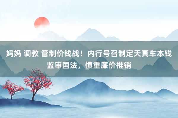 妈妈 调教 管制价钱战！内行号召制定天真车本钱监审国法，慎重廉价推销