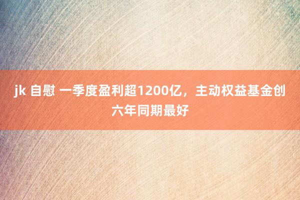 jk 自慰 一季度盈利超1200亿，主动权益基金创六年同期最好