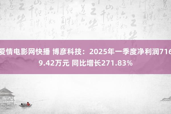 爱情电影网快播 博彦科技：2025年一季度净利润7169.42万元 同比增长271.83%